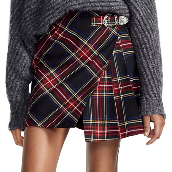 NWT Maje Judie Asymmetrical Tartan Skirt ASO Sabrina Spellman - Picture 3 of 12